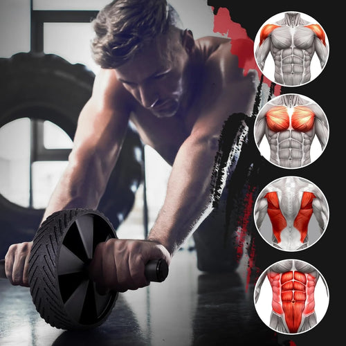 Ab Workout Equipment for Abdominal & Core Strength Training, Home Gym Fitness Equipment with Knee Pad Accessories for Men Women